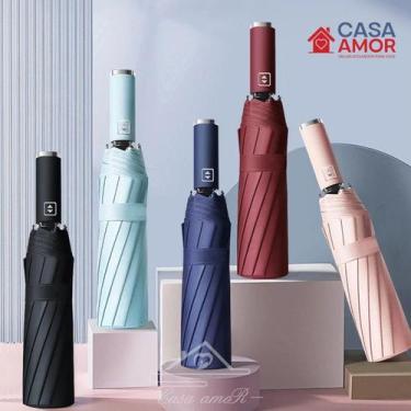 Imagem de Guarda Chuva Automático Abre e Fecha Reforçado Quilha Dupla Blackout C