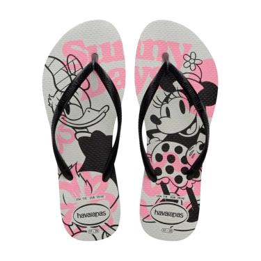 Imagem de Chinelo de Dedo Slim Disney FC Havaianas Branco / Preto 41/42-Feminino
