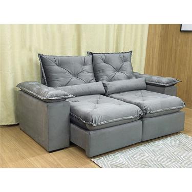 Imagem de Sofá Retrátil Reclinável 2,50 m Cinza 502 Zuqui Plus