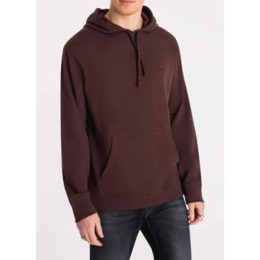 Imagem de Moletom Ellus Masculino Básico Capuz Bolso Canguru, Marrom, M