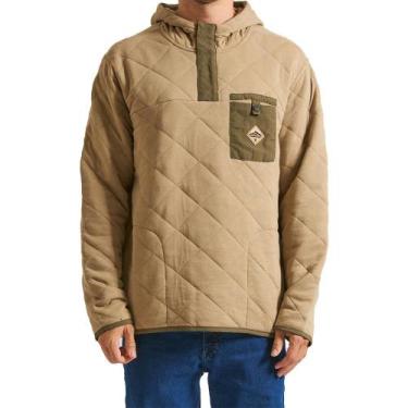 Imagem de Blusa Hurley Russel 1/4 Snap Fleece PO WT24 Masculina Caqui, G, Harves