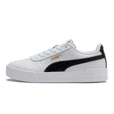 Imagem de Tenis Puma Carina Em Couro - 375565-59, 36, Branco, Preto