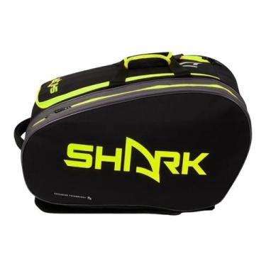 Imagem de Raqueteira Shark Beach Tennis BT Preta e Cinza, Preto, Amarelo