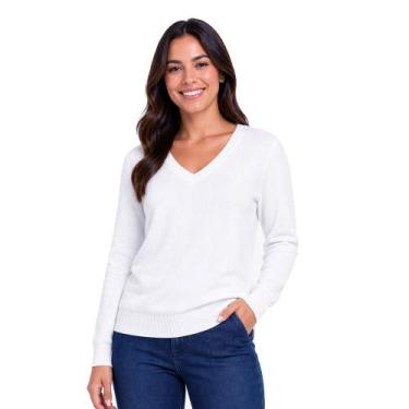 Imagem de Blusa Suéter Feminino em Tricot Inverno Frio Cor:RoyalTamanho:G - Kant