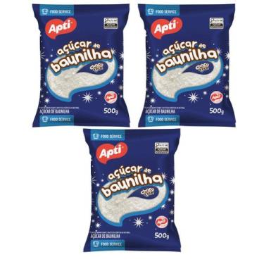 Imagem de Açúcar de Baunilha Kit 3 Pacotes 500g Cada Apti
