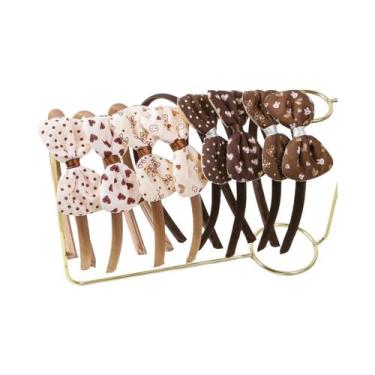 Imagem de Laços De Cabelo De Tecido Com Estampa Fofa Para Meninas, Faixas De Cab