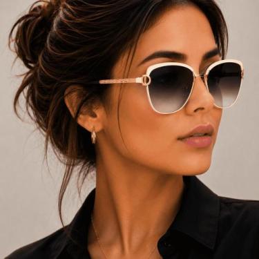 Imagem de Óculos De Sol Vinkin01 Feminino Polarizado Uv400 Luxuoso Pérola Perola