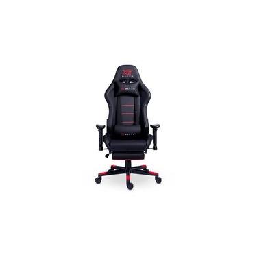Imagem de Cadeira Gamer XT Racer Attack, Até 120Kg, Reclinável, Apoio de Pés Retrátil, Cilindro de Gás Classe 4, Couro PU, Preta e Vermelha - XTR-061