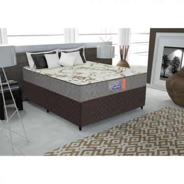 Imagem de Cama Box Conjugada Casal Supreme D28 Espuma Marrom com Pés 138x188x41cm Gazin Colchões