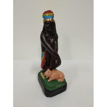 Imagem de Imagem em gesso cabocla jurema 15 cm - CASA FÉ
