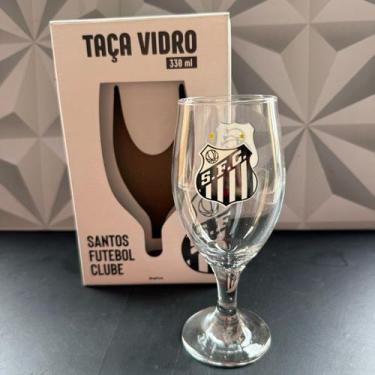 Imagem de Taça de vidro para cerveja personalizada santos 300ml - allmix copo de