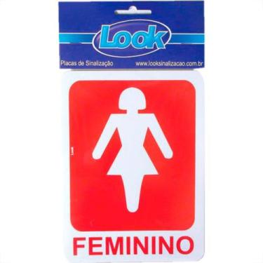 Imagem de Placa Sinalizacao 15X20 Sanit.Feminino - Kit C/5 CA - LOOK
