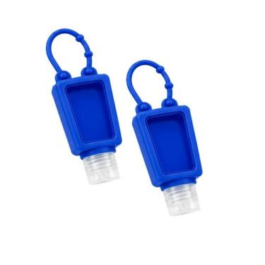 Imagem de Kit 2 Frascos Portáteis Com Alça Para Bolsa E Chaveiro Cor:Azul - Esco