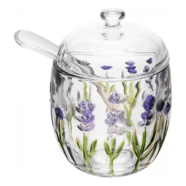 Imagem de Açucareiro C/ Colher Lavanda Hand Painting Cristal Lyor - Rojemac
