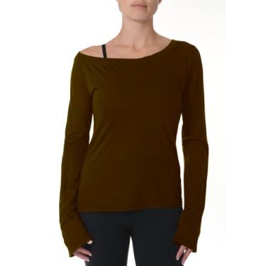 Imagem de Beyond Yoga Top assimétrico (marrom escuro, pequeno)