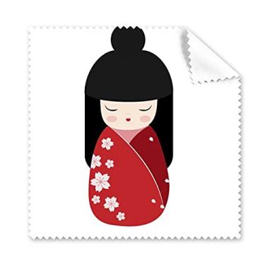 Imagem de Quimono vermelho Sakura Japão Art Deco presente moderno pano de limpeza para tela de telefone limpador 5 peças