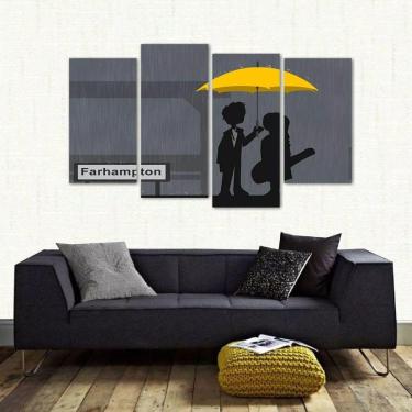 Imagem de Quadro Decorativo How I Met Your Mother Em Tecido 4 Peças