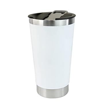 Imagem de COPO ISOTERMICO DE AÇO INOX COM TAMPA E ABRIDOR 500ML (Branco)