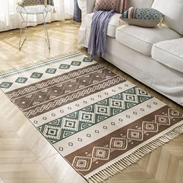 Imagem de youyoucool Casa Coleção Vintage Tapete de Área Envelhecido Tapete Boêmio Grande Tapetes Antiderrapantes Lavável para Sala de Estar Quarto Crianças Berçário 47x71 polegadas