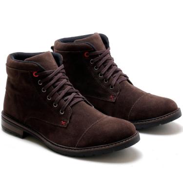Imagem de Coturno Masculino Cano Médio Camurça Casual Conforto 