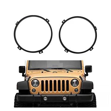 Imagem de Anel de suporte de montagem de farol redondo de 7 polegadas da Hooke Road para Jeep Wrangler JK 2007-2018 (pacote com 2)
