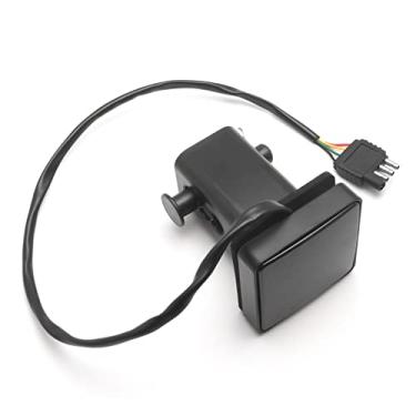 Imagem de Xotic Tech Capa de engate de reboque de lente fumada com adaptador de reboque pino de engate quadrado vermelho luz traseira de freio compatível com caminhão SUV 6 cm Receptor de engate de reboque, vermelho puro 15-SMD (Tamanho: 8,25 cm x 11 cm)