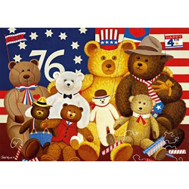 Imagem de Buffalo Games - Charles Wysocki – Patriótico Stuffy Bunch – Quebra-cabeça de 300 peças grandes