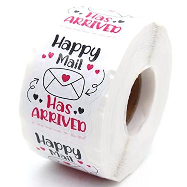 Imagem de Littlefa 3,8 cm Happy Mail Has Arrived with Cute Envelope Design Adesivos, Adesivos de Correio, Adesivos de Pequenas Empresas, Envelopes Adesivos, Embalagem de Sacos de Presente 500 PCS