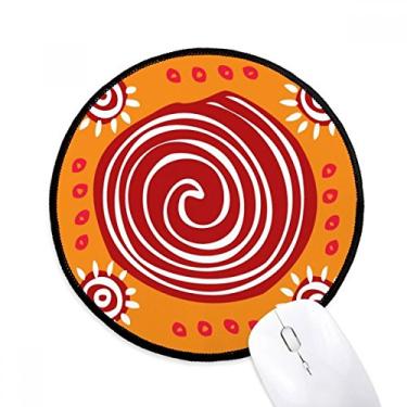 Imagem de Red Screw Totems México Antiga Civilização Mouse Pad Desktop Office Tapete Redondo para Computador