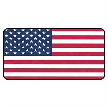Imagem de Vijiuko Tapetes de cozinha modernos bandeira americana EUA área de cozinha tapetes e tapetes antiderrapante tapete de cozinha tapete de pé lavável para chão de cozinha escritório em casa pia lavanderia interior exterior 101,6 x 50,8 cm