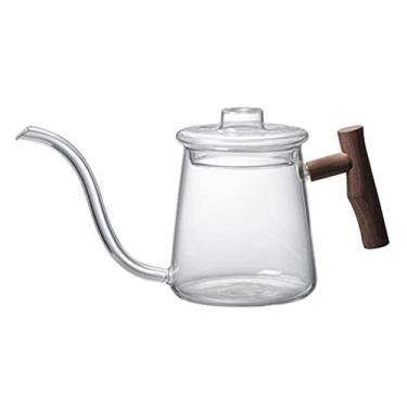 Imagem de Qianly Despeje Sobre a Chaleira Chaleiras de Fogão Chaleiras de Aquecimento Rápido com Cabo de Madeira Chaleira de Resistência Ao Calor Chaleira de Pescoço D, 480ML