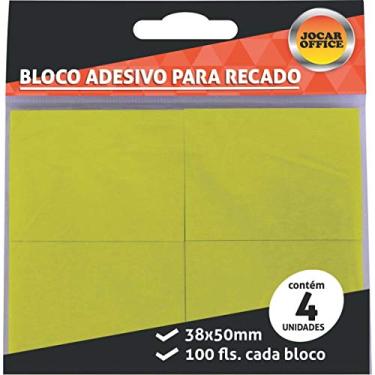Imagem de Bloco Adesivo Para Recado Amarelo 38x50 C/ 100 Folhas Leonora, Amarelo