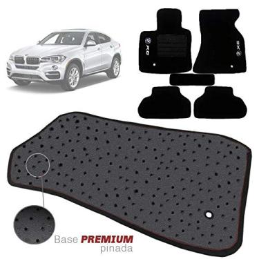Imagem de Jogo de Tapete Carpete Tevic Pinado Bmw X6 2012 13 14 15 Impermeável Lavável Logo Bordado 5 Peças