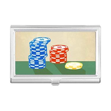 Imagem de Porta-cartões de visita com ilustração de arranjo de fichas de cassino