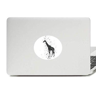 Imagem de Adesivo de girafa mexicana simples em vinil preto e branco adesivo para laptop