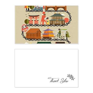 Imagem de Mapa tradicional japonês, em formato de terra, cartão de agradecimento, aniversário, saudações, casamento, agradecimento