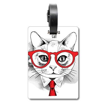 Imagem de Bussiness Cat Head Protect Animal Pet Lover Mala Etiqueta para Bagagem Cartão de Bagagem