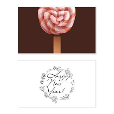 Imagem de Sorvete vermelho doce, picolés de ano novo, cartão de felicitações, mensagem de abençoar presente