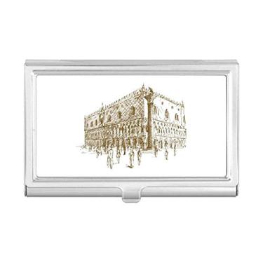 Imagem de Porta-cartões de visita com paisagem de marco de arquitetura, porta-cartões