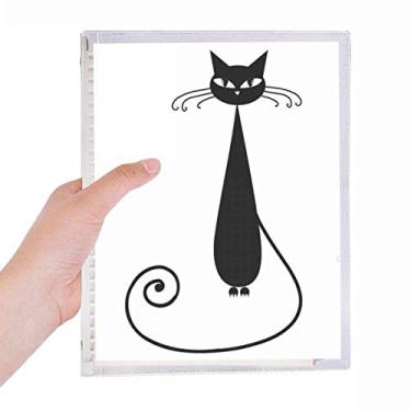 Imagem de Caderno de arte de animal preto para amantes de gatos Halloween caderno de folhas soltas diário recarregável papelaria