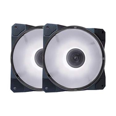 Imagem de Ventilador de capa ultra silencioso de LED branco 120 mm com 16 LEDs e almofadas de borracha antivibração APEVIA CO212L-WH Cosmos (2 unidades)
