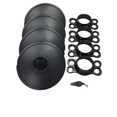 Imagem de Jogo de Calotas de Centro Miollo para Lada Laika Aro 13 1990/1995 Estilo Tradicional Preto