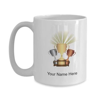 Imagem de Caneca de café de troféus personalizada para amantes de troféus ideias crianças meninos meninas amor - Caneca de café de 425 g