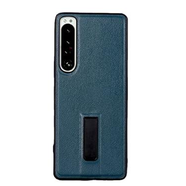Imagem de KVIBEO Capa de couro para Sony Xperia 1 V/Xperia 10 V, capa ultrafina com proteção de câmera e suporte à prova de choque, azul, Xperia 10 V