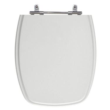 Imagem de Assento Sanitário Stylus Cinza Prata (Claro) Tampa para Vaso Celite de Madeira Laqueada 