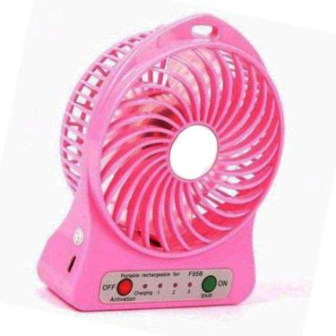 Imagem de Mini Ventilador Pequeno Portatil A Pilha USB C/ BATERIA RECARREGAVEL - ROSA