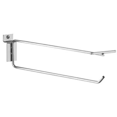 Imagem de Kit 14 Ganchos Cabides com Expositor de Preço 25cm para Painel Canaletado Parede Cromado