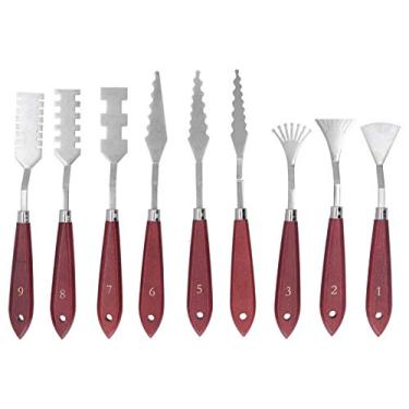 Imagem de Facas de palheta, Espátula de arte para pintura 9 peças Pintura a óleo Raspador de mistura Faca de palete Faca de pintura, Espátula de arte para ferramentas de arte Materiais de arte