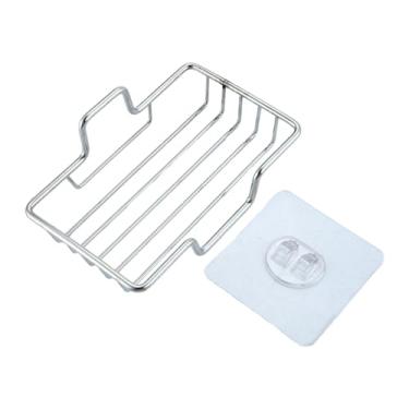 Imagem de WeiLaiKeQi Suporte de sabonete para chuveiro, montado na parede, saboneteira de metal, bandeja de sabonete de cozinha de aço inoxidável à prova d'água para, argento