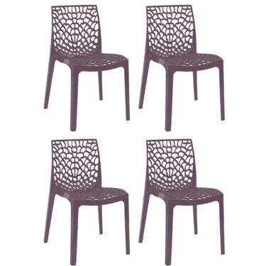 Imagem de Kit com 4 Cadeiras Gruvyer Estrutura em Polipropileno Fratini - Cinza